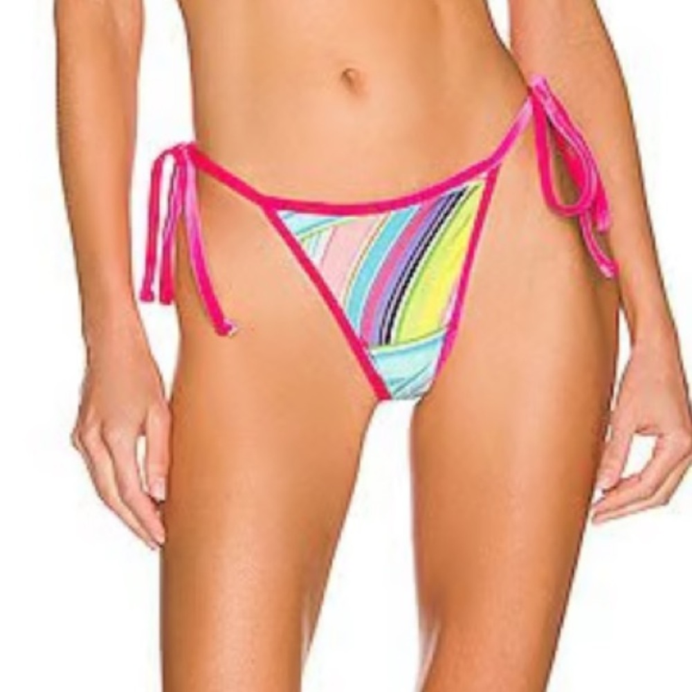 NWT FRANKIES bikini hazel shine bottom in rainbow swirl size XL